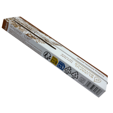 Encens Bois de Santal Bio Blissful Botanics TULASI Natural Artisan - Bois de Santal Apaisant - 8 bâtonnets d’encens bio