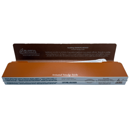 Incienso Orgánico Sándalo Blissful Botanics TULASI Artesano Natural - Sándalo Calmante - 8 barritas incienso orgánicas