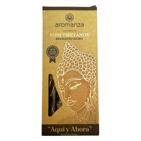 Mini Tibet Räucherstäbchen Black Diamond Aromanza Argentina - 8 Räucherstäbchen 40min Dauer - Hier und Jetzt