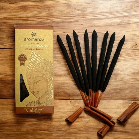 Mini Kadzidło Tybetańskie Mistyczne Cynamon Aromanza Argentyna - 8 kadzidełek Czas trwania 40 min - Ciepło