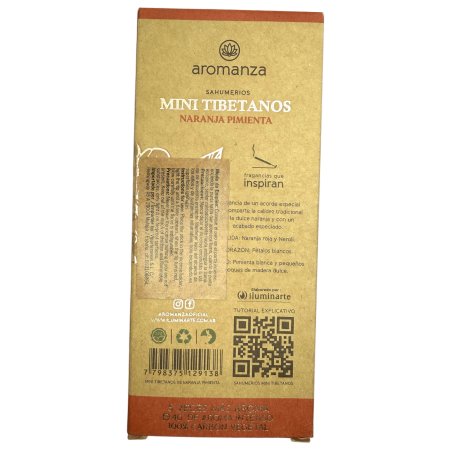 Mini Tibetan Räucherstäbchen Orange Pfeffer Aromanza Argentinien - 8 Räucherstäbchen 40min Dauer - Attraktion