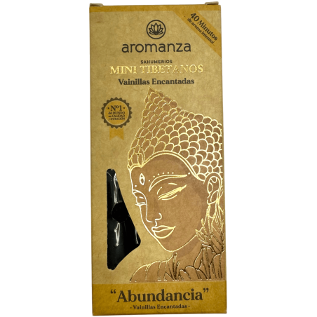 Mini tibetansk rökelse förtrollade vaniljer Aromanza Argentina - 8 rökelsepinnar 40 min varaktighet - Överflöd