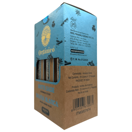 ULLAS Bio-Räucherstäbchenbox mit weißem Salbei – 12 Boxen mit 25 g.