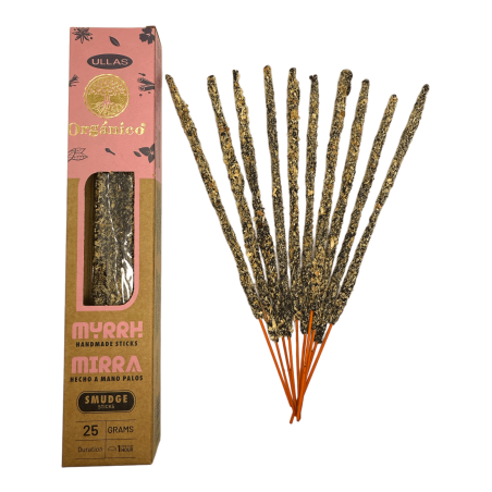 Encens Ullas à la Myrrhe - Myrrhe - ULLAS - Fait main - 25gr - Fabriqué en Inde - 100% Naturel - Encens Bio ULLAS