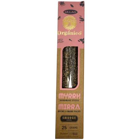 Incienso Ullas de Mirra - Myrrh - ULLAS - Hecho a mano - 25gr - Hecho en India - 100% Natural - ULLAS Incienso Orgánico