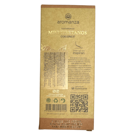 Mini encens tibétain à la noix de coco Aromananza Argentina - 8 bâtonnets d'encens 40 min - Paix intérieure