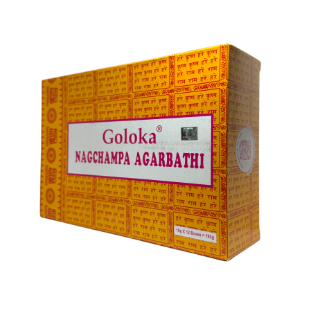 Goloka Nag Champa box - 12 boxes of 15gr. - Masala Incense