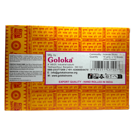 Caixa Goloka Nag Champa - 12 paquets de 15gr. - Encens Masala