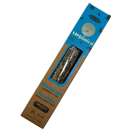 Nag Champa お香 - 手作り - 25g - インド製 - 100% 天然 - ULLASオーガニックお香