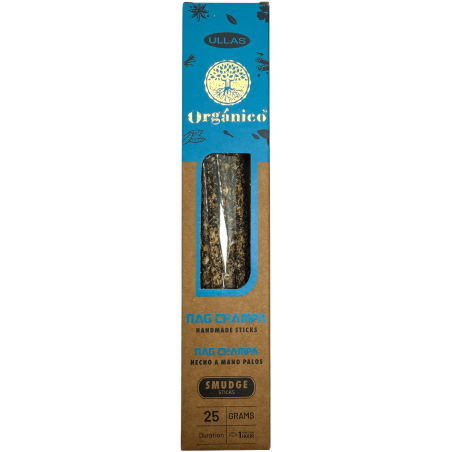 Incienso Ullas de Nag Champa - Hecho a mano - 25gr - Hecho en India - 100% Natural - ULLAS Incienso Orgánico