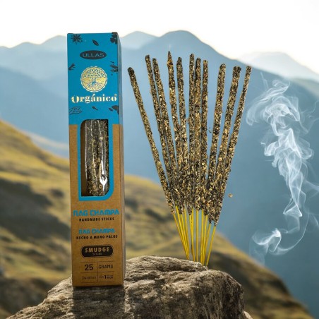 Nag Champa お香 - 手作り - 25g - インド製 - 100% 天然 - ULLASオーガニックお香