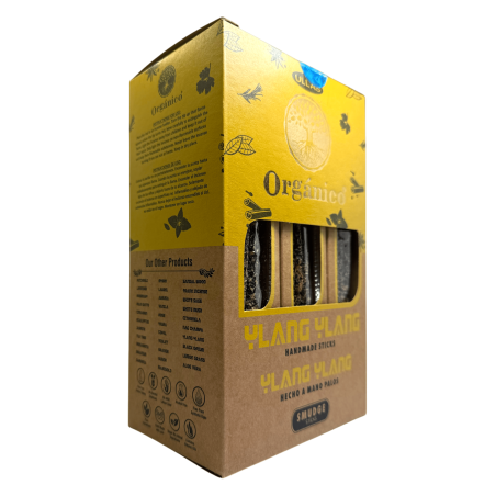 Ylang Ylang ULLAS Bio-Räucherstäbchenbox – 12 Boxen à 25 g.