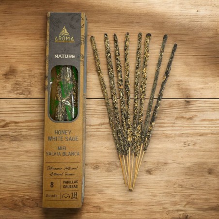 Organic Honey Incense White Sage AROMA Nature - 8 sticks 1h duration