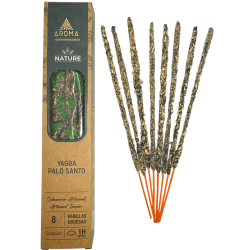 Incienso Orgánico Yagra Palo Santo AROMA Nature - 8 varillas 1h duración