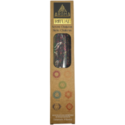オーガニック儀式用香 7チャクラAROMAハンドメイド香 - 香スティック8本入りボックス - 1時間持続