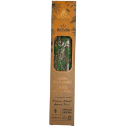 Incenso Orgânico Louro Palo Santo AROMA Nature - 8 varetas 1h de duração