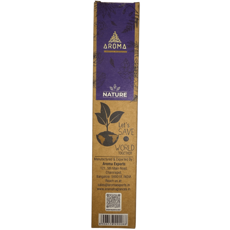 Organic Nag Champa Incense White Sage AROMA Nature - 8 sticks 1h duration