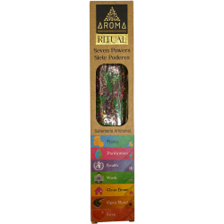 Organic Ritual Incense 7 Powers AROMA Handcrafted Incense - Box with 8 incense sticks - 1 hour duration