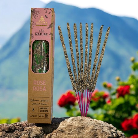 Bio-Räucherstäbchen Rose AROMA Nature - 8 Stäbchen 1h Dauer