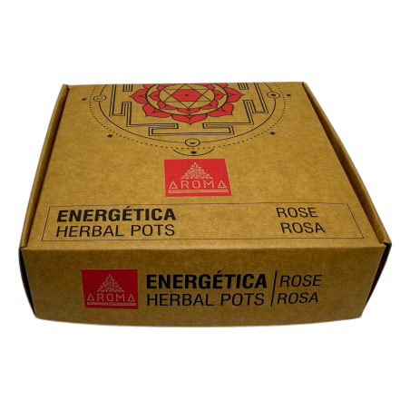 Pots à herbes en résine rose, parfums AROMA énergisants - 4 tasses et support pour brûleur