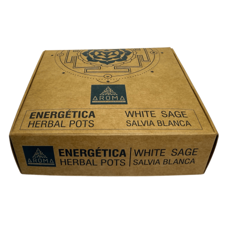 Pots à herbes en résine de sauge blanche AROMA énergisants - 4 tasses et support pour brûleur - Purification et protection