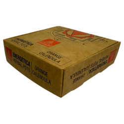 Pomarańczowe kubki z żywicy, ziołowe doniczki z nagietkiem, energetyczne zapachy AROMA - 4 kubki i podstawka pod palnik - Joy an