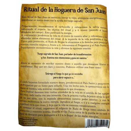 San Juan Bonfire Ritual - Includes Candle, Palo Santo, Amulet Pendant, Evil Eye and Sage