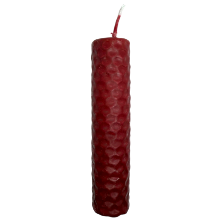 Rote Bienenwachs-Honigkerze – 10 x 2,5 cm – Vertrauen, Schutz, Leidenschaft, Lebenskraft