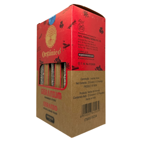 Caixa Encens Orgànic Gerani ULLAS - 12 caixetes de 25gr.
