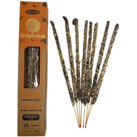 Incenso Ullas Oudh - Feito à mão - 25g - Fabricado na Índia - 100% natural - Incenso orgânico ULLAS