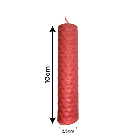 ピンクの蜜蝋ハニーキャンドル - 10x2.5cm - 愛、許し、ハートチャクラ、魔法