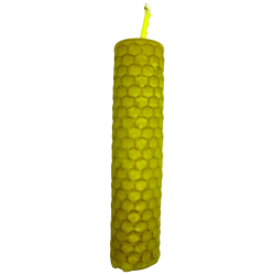 イエロー蜜蝋ハニーキャンドル - 10x2.5cm - 太陽、成功、知性、創造性、太陽神経叢チャクラ
