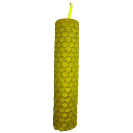 イエロー蜜蝋ハニーキャンドル - 10x2.5cm - 太陽、成功、知性、創造性、太陽神経叢チャクラ