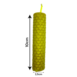 Gelbe Bienenwachs-Honigkerze – 10 x 2,5 cm – Sonne, Erfolg, Intelligenz, Kreativität, Solarplexus-Chakra
