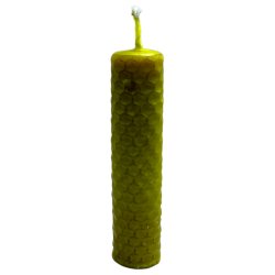 Candela al miele e cera d'api gialla - 10x2,5 cm - Sole, Successo, Intelligenza, Creatività, Chakra del plesso solare