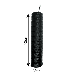Bougie au miel et à la cire d'abeille noire - 10 x 2,5 cm - Protection, contre l'envie, le mauvais œil et les sorts