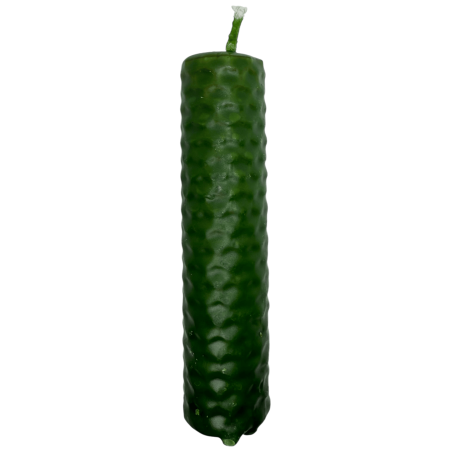 Candela al miele e cera d'api verde - 10x2,5 cm - Guarigione, Fertilità, Equilibrio, Abbondanza, Chakra del Cuore