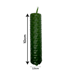 Bougie au miel et à la cire d'abeille verte - 10 x 2,5 cm - Guérison, fertilité, équilibre, abondance, chakra du cœur