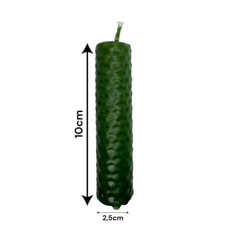 Groene bijenwas honingkaars - 10x2,5cm - Genezing, vruchtbaarheid, balans, overvloed, hartchakra