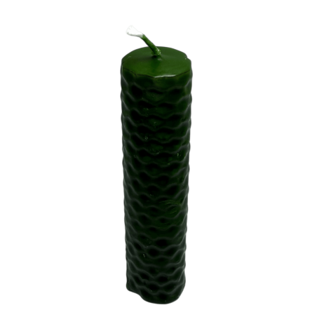 Candela al miele e cera d'api verde - 10x2,5 cm - Guarigione, Fertilità, Equilibrio, Abbondanza, Chakra del Cuore