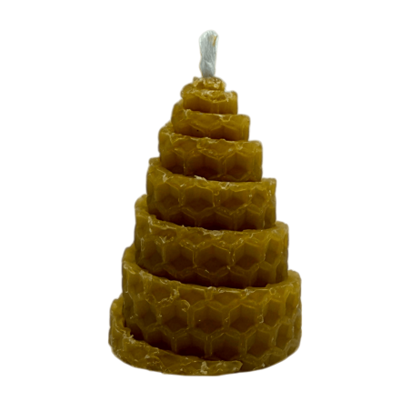 Candela a spirale in cera d'api naturale con miele - 5x3,5 cm