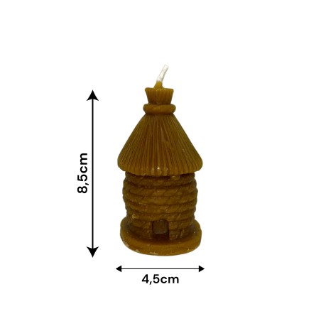 Lumânare cu miere în formă de colibă 8,5x4,5cm - Lumânare în formă de casă