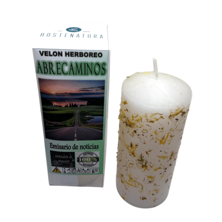 Velón Herboreo Abre Caminos - Velon Esotérico 14x6cm - Emisario de Noticias