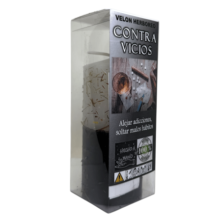 Vela de Ervas Contra Vícios - Vela Esotérica 14x6cm - Afasta vícios, abandona maus hábitos