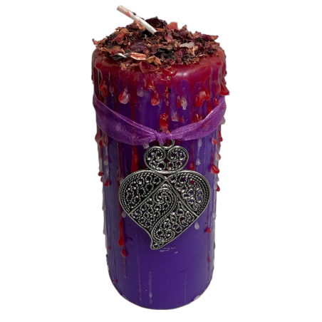 Lumânare Talisman Dragoste - Lumânare Ezoterică cu Amuletă Specială 14x6cm - Pasiune, atracție, afecțiune adevărată