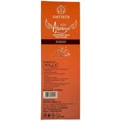 Encens naturel à la rose musquée Omtirth Arcano - 10 bâtons d'encens artisanal biologique