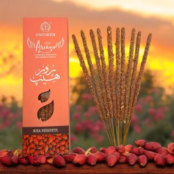 Encens naturel à la rose musquée Omtirth Arcano - 10 bâtons d'encens artisanal biologique