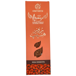 Encens naturel à la rose musquée Omtirth Arcano - 10 bâtons d'encens artisanal biologique