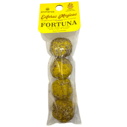 Magic Spheres Fortuna Aromanza Argentina - 4 fumigation bombs: Vanilla, Cinnamon, Coconut, Amber, Cocoa, and Rosemary