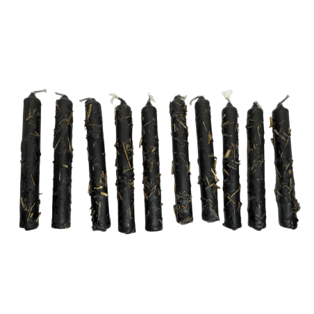 Kit Velas de Proteção HOSTENATURA - 10 velas pretas com ervas